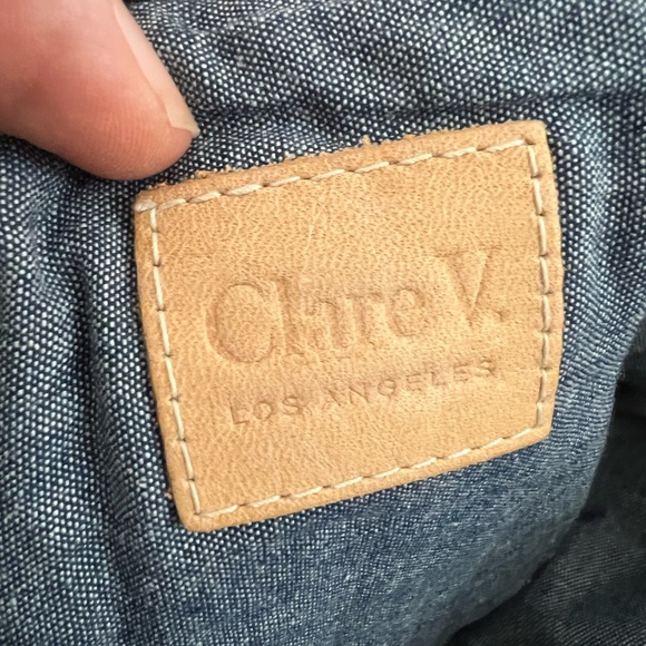 Clare V. Blue and Tan Fabric